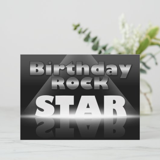 Verjaardag Rock Star Party Uitnodigingen (Staand voorkant)