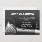 Verjaardag Rock Star Party Uitnodigingen (Achterkant)