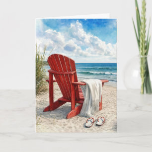 Verjaardag Rode Adirondack Strandstoel Kaart