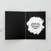 Verjaardag rode bokshandschoenen in vuurwerk kaart (Binnen)