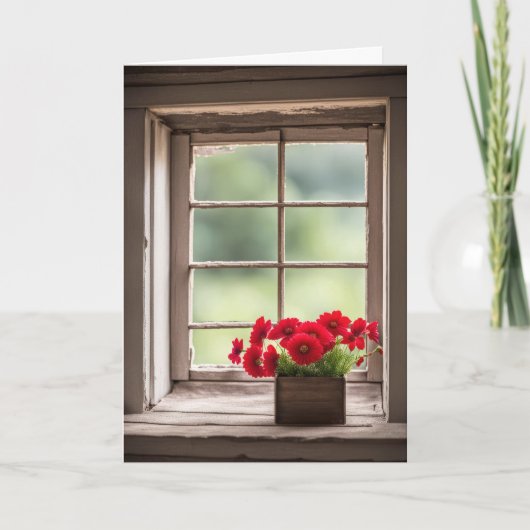 Verjaardag Rode Gerbera madeliefjes in doos Kaart (Voorkant)