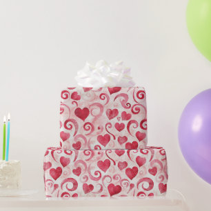 Verjaardag Rode Harten Cadeaupapier