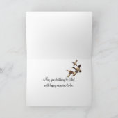 Verjaardag rode kano op herfst meer kaart (Binnen)