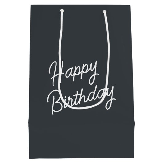 Verjaardag rode kardinaal in berkenboom medium cadeauzakje (Achterkant)