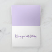 Verjaardag Rode Tulp en Lila Boeket Kaart (Binnen)