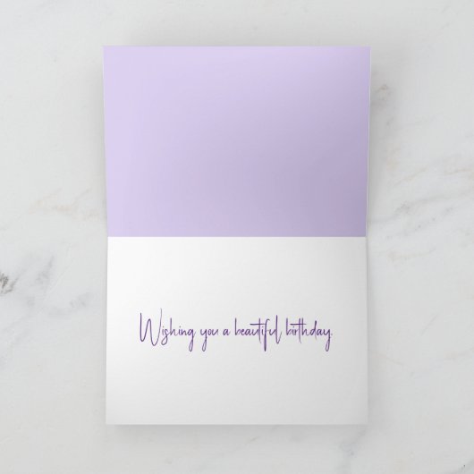 Verjaardag Rode Tulp en Lila Boeket Kaart (Binnen)