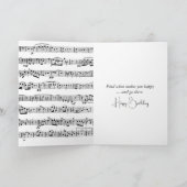 Verjaardag Rode Wijn Glas Op Muziek Kaart (Binnen)