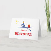 Verjaardag roeier brengen cadeau kaart (Voorkant)