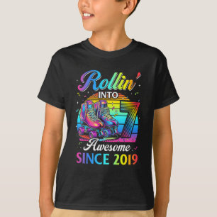 Verjaardag Roller Skating 7e Meisje Rol In 7 Ska T-shirt