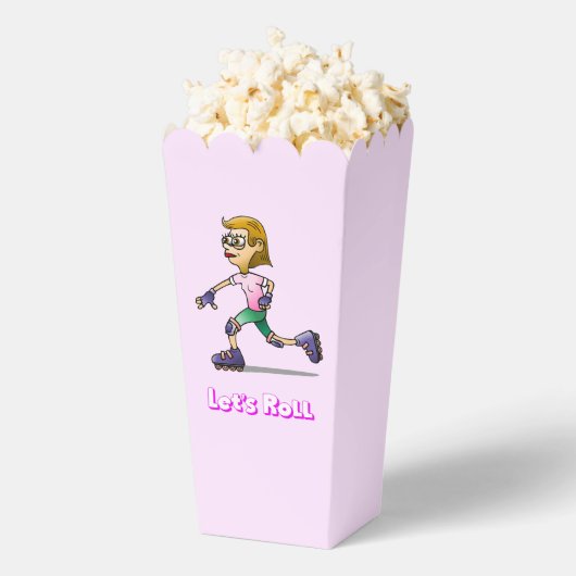 Verjaardag Roller Skating Roze Bedankdoosjes (Popped)