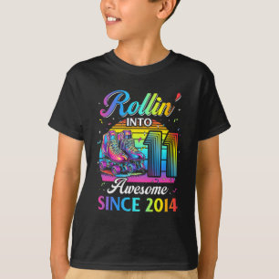 Verjaardag Rolschaatsen 11e meisje Rollin In 11 S T-shirt