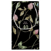 Verjaardag Romantisch Zwart Roze Klaver Bloemen Klein Cadeauzakje (Achterkant)