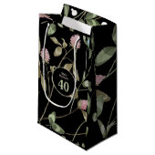 Verjaardag Romantisch Zwart Roze Klaver Bloemen Klein Cadeauzakje (Voorkant Gekanteld)