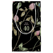 Verjaardag Romantisch Zwart Roze Klaver Bloemen Klein Cadeauzakje (Voorkant)