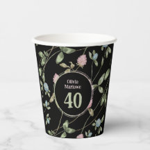 Verjaardag Romantisch Zwart Roze Klaver Bloemen