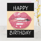 VERJAARDAG ROMANTISCHE LIPPEN voor man Wenskaart Kaart (Gele Bloem)