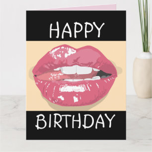 VERJAARDAG ROMANTISCHE LIPPEN voor man Wenskaart Kaart
