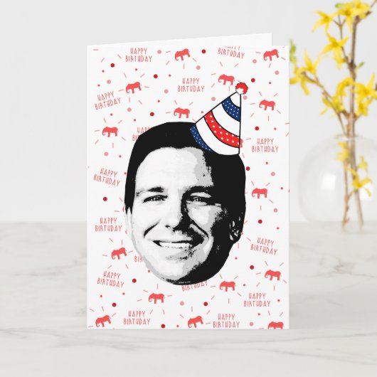 Verjaardag Ron DeSantis Kaart (Gele Bloem)