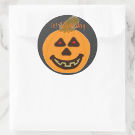 Verjaardag Ronde Stickers Lachende Halloween Pompo