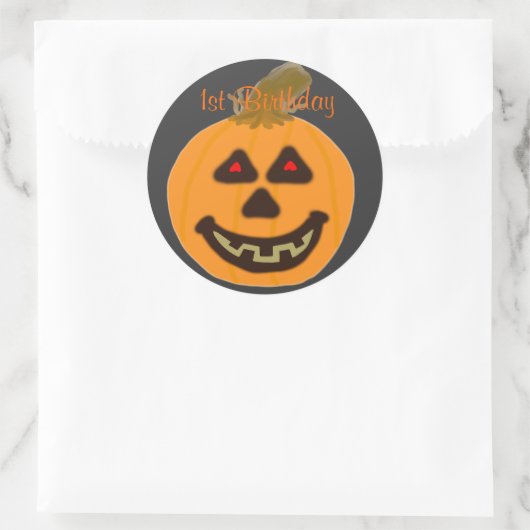 Verjaardag Ronde Stickers Lachende Halloween Pompo (Tas)