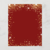 Verjaardag rood goud glitter jurk uitnodiging (Achterkant)