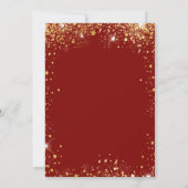 Verjaardag rood gouden glitters jurk glamour kaart (Achterkant)