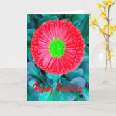 Verjaardag Rood & Groen Bloem Kaart (Gele Bloem)