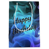 Verjaardag rook op zwart medium cadeauzakje (Voorkant)