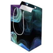 Verjaardag rook op zwart medium cadeauzakje (Achterkant Gekanteld)