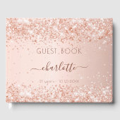 Verjaardag roos gold blush pink gastenboek (Voorkant)