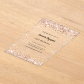 Verjaardag roos Gold Clear Acryl Uitnodigingen (Laagn)