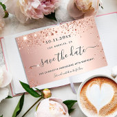 Verjaardag roos gold save the date card