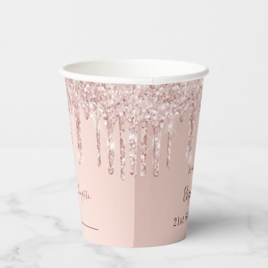 Verjaardag roos goud deze drink behoort tot papieren bekers (Rechts)