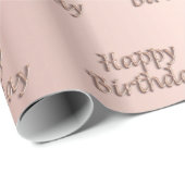 Verjaardag roos goud druipt roze cadeaupapier (Rol Hoek)