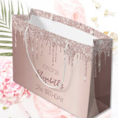 Verjaardag roos goud druppels roze girly groot cadeauzakje
