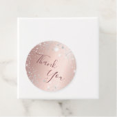 Verjaardag roos goud zilverglitter stof bedankt bedankjes labels (In situ)