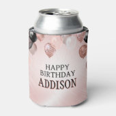 Verjaardag Roos gouden ballonnen Blikjeskoeler (Blikje Voorkant)