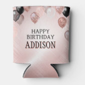 Verjaardag Roos gouden ballonnen Blikjeskoeler (Voorkant)