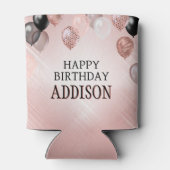 Verjaardag Roos gouden ballonnen Blikjeskoeler (Achterkant)