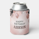 Verjaardag Roos gouden ballonnen Blikjeskoeler (Blikje Achterkant)