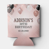 Verjaardag Roos gouden ballonnen Blikjeskoeler (Achterkant)