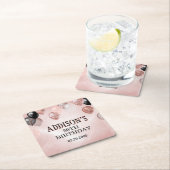 Verjaardag Roos gouden ballonnen Kartonnen Onderzetters (Insitu)