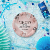 Verjaardag Roos gouden ballonnen Papieren Bordje (Feest)