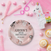 Verjaardag Roos gouden ballonnen Papieren Bordje (Feest)