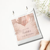 Verjaardag roos gouden blush roze ballonnen bedankzakje