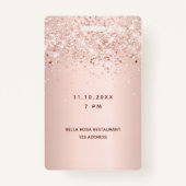 Verjaardag roos gouden blush roze naam vip badge (Achterkant)