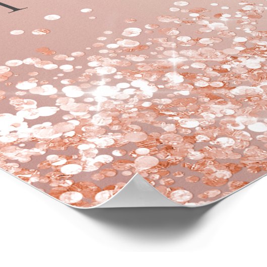 Verjaardag roos gouden blush welkom poster (Hoek)