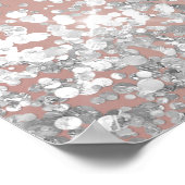 Verjaardag roos gouden blush zilver welkom poster (Hoek)