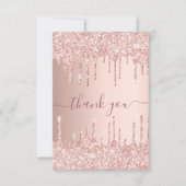 Verjaardag roos gouden druppels dank u bedankkaart (Voorkant)