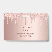 Verjaardag roos gouden druppels roze vip badge (Achterkant)
